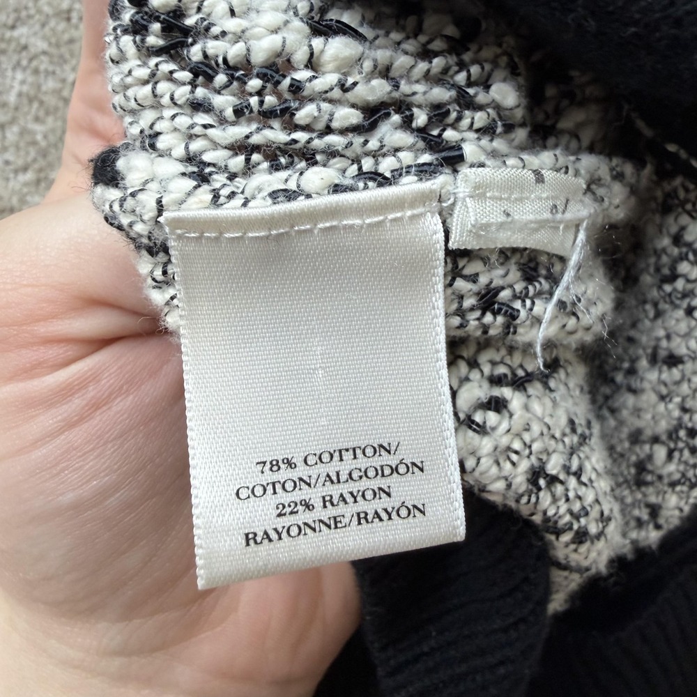 Ann Taylor Black & White Marled Short-Sleeve Cardigan - Picture 3 of 9